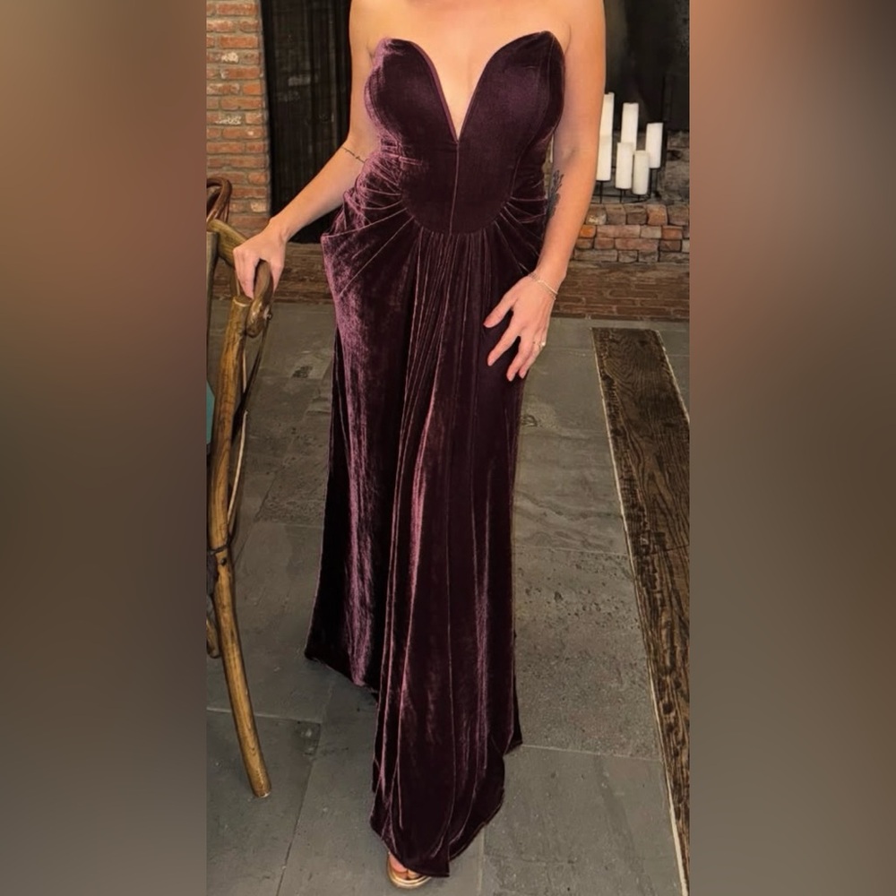 Meshki Velvet Maxi Skirt in Deep Burgundy